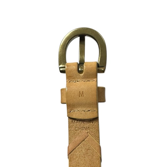 Vintage Lauren Ralph Lauren leather narrow woven belt honey western size medium - Picture 4 of 6